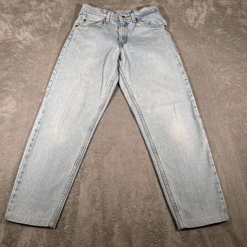 Vtg Levis Jeans 28x30 Blue Light Wash 560 Relaxed Fit Tapered Leg Orange Tag 90s